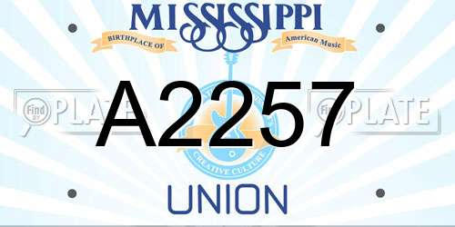 A2257 Mississippi License Plate