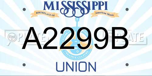 A2299B Mississippi License Plate