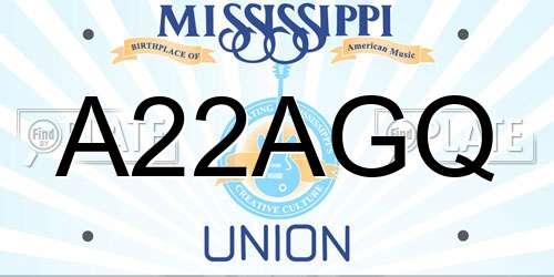 A22AGQ Mississippi License Plate