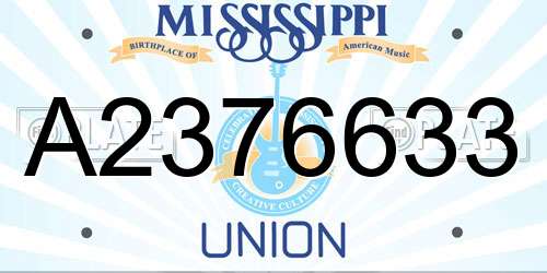 A2376633 Mississippi License Plate