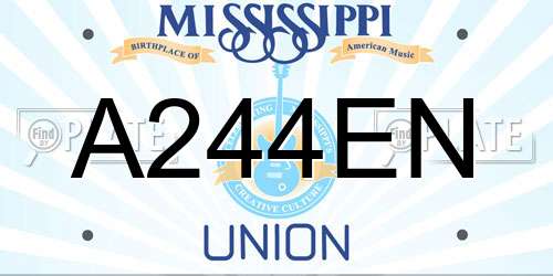 A244EN Mississippi License Plate