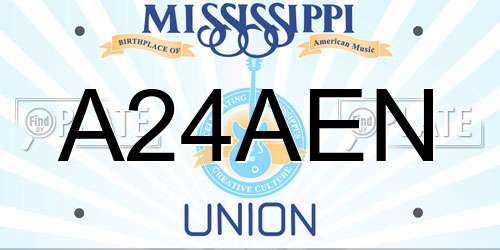 A24AEN Mississippi License Plate