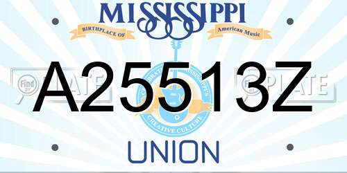 A25513Z Mississippi License Plate