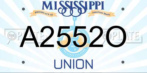 A2552O Mississippi License Plate