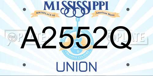 A2552Q Mississippi License Plate