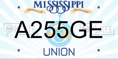 A255GE Mississippi License Plate