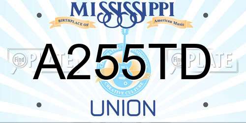 A255TD Mississippi License Plate