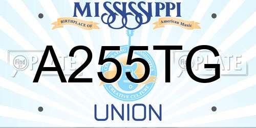 A255TG Mississippi License Plate
