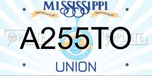 A255TO Mississippi License Plate