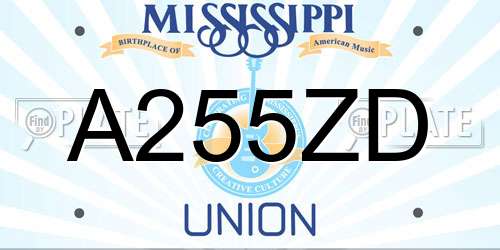 A255ZD Mississippi License Plate