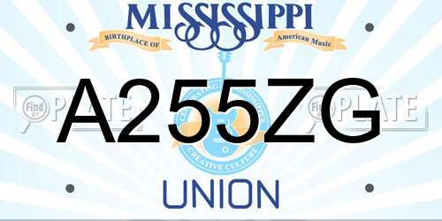 A255ZG Mississippi License Plate