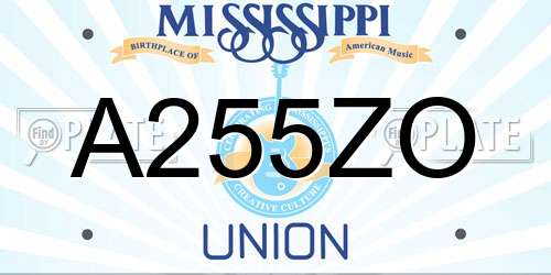 A255ZO Mississippi License Plate