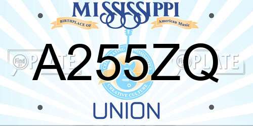 A255ZQ Mississippi License Plate
