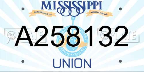 A258132 Mississippi License Plate