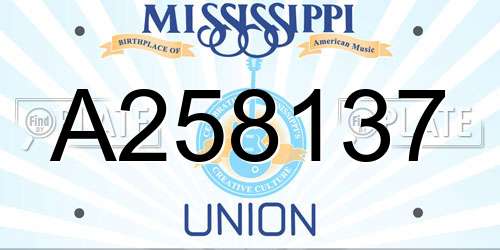 A258137 Mississippi License Plate