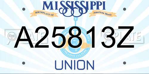 A25813Z Mississippi License Plate