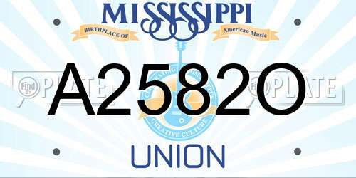 A2582O Mississippi License Plate