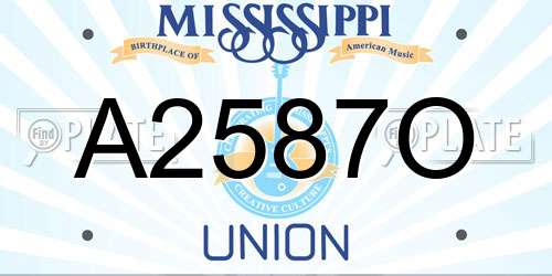 A2587O Mississippi License Plate