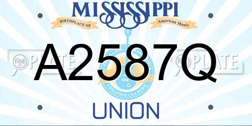 A2587Q Mississippi License Plate