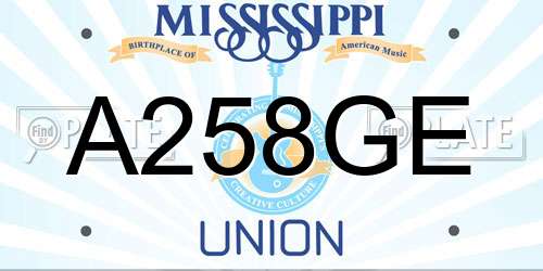 A258GE Mississippi License Plate