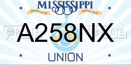 A258NX Mississippi License Plate