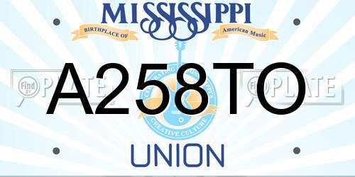 A258TO Mississippi License Plate