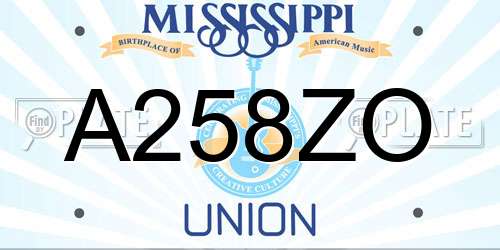 A258ZO Mississippi License Plate