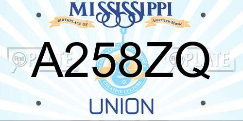A258ZQ Mississippi License Plate