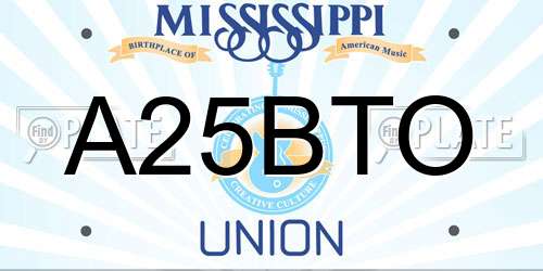 A25BTO Mississippi License Plate