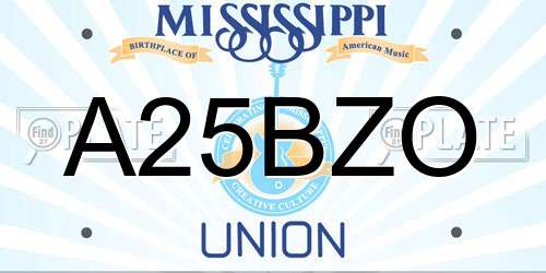 A25BZO Mississippi License Plate
