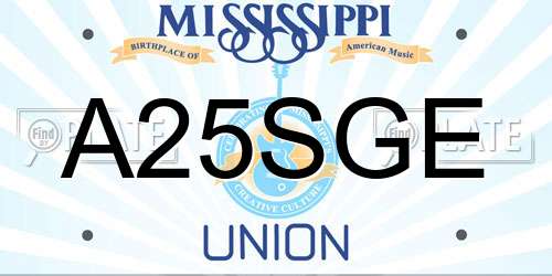 A25SGE Mississippi License Plate