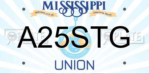 A25STG Mississippi License Plate