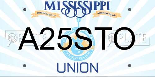 A25STO Mississippi License Plate