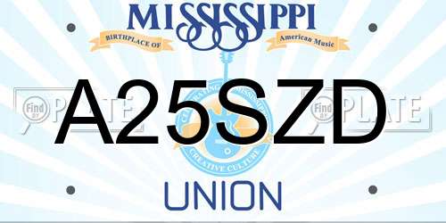 A25SZD Mississippi License Plate