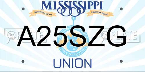 A25SZG Mississippi License Plate