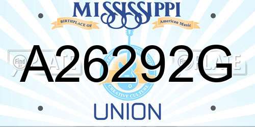 A26292G Mississippi License Plate
