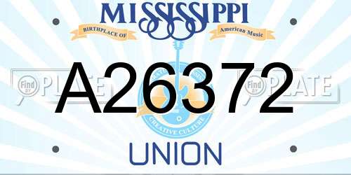 A26372 Mississippi License Plate