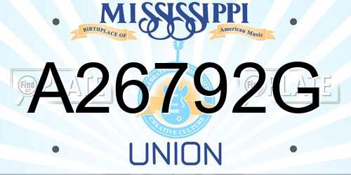 A26792G Mississippi License Plate