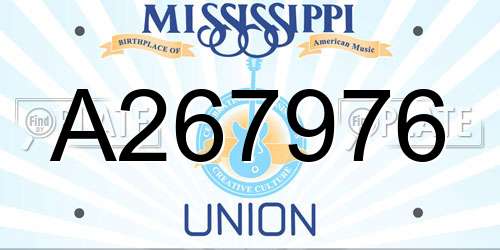 A267976 Mississippi License Plate