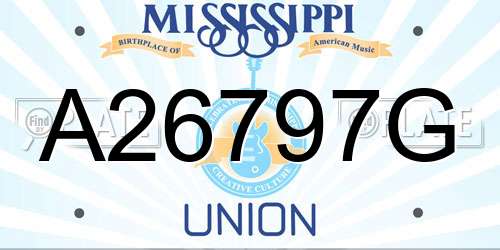 A26797G Mississippi License Plate