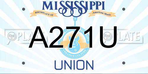 A271U Mississippi License Plate