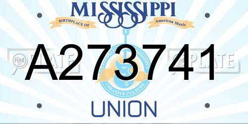 A273741 Mississippi License Plate