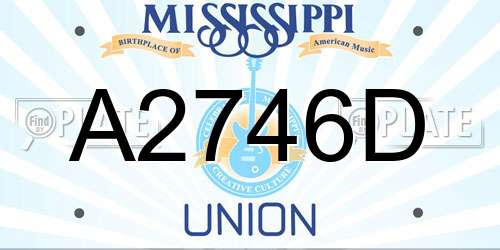 A2746D Mississippi License Plate
