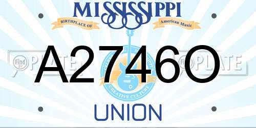 A2746O Mississippi License Plate