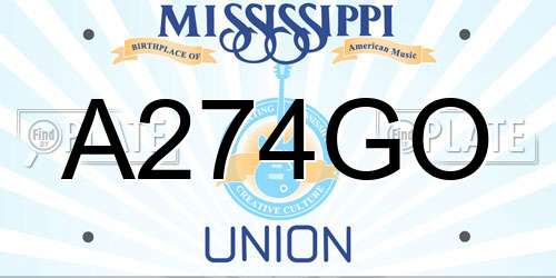 A274GO Mississippi License Plate