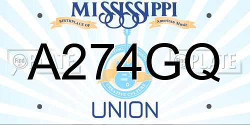 A274GQ Mississippi License Plate
