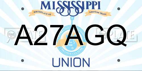 A27AGQ Mississippi License Plate