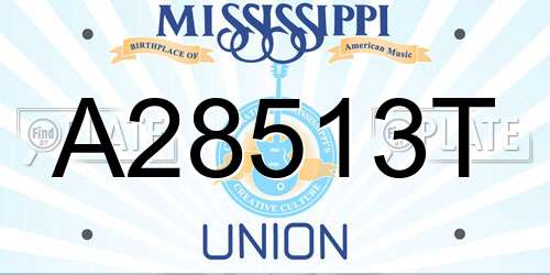 A28513T Mississippi License Plate