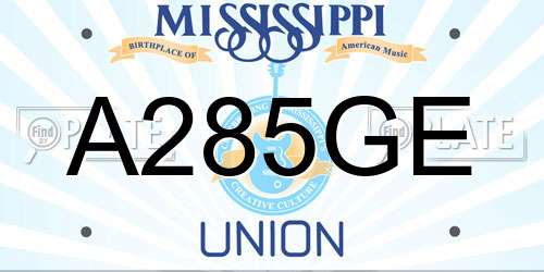 A285GE Mississippi License Plate