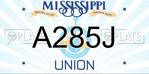 A285J Mississippi License Plate